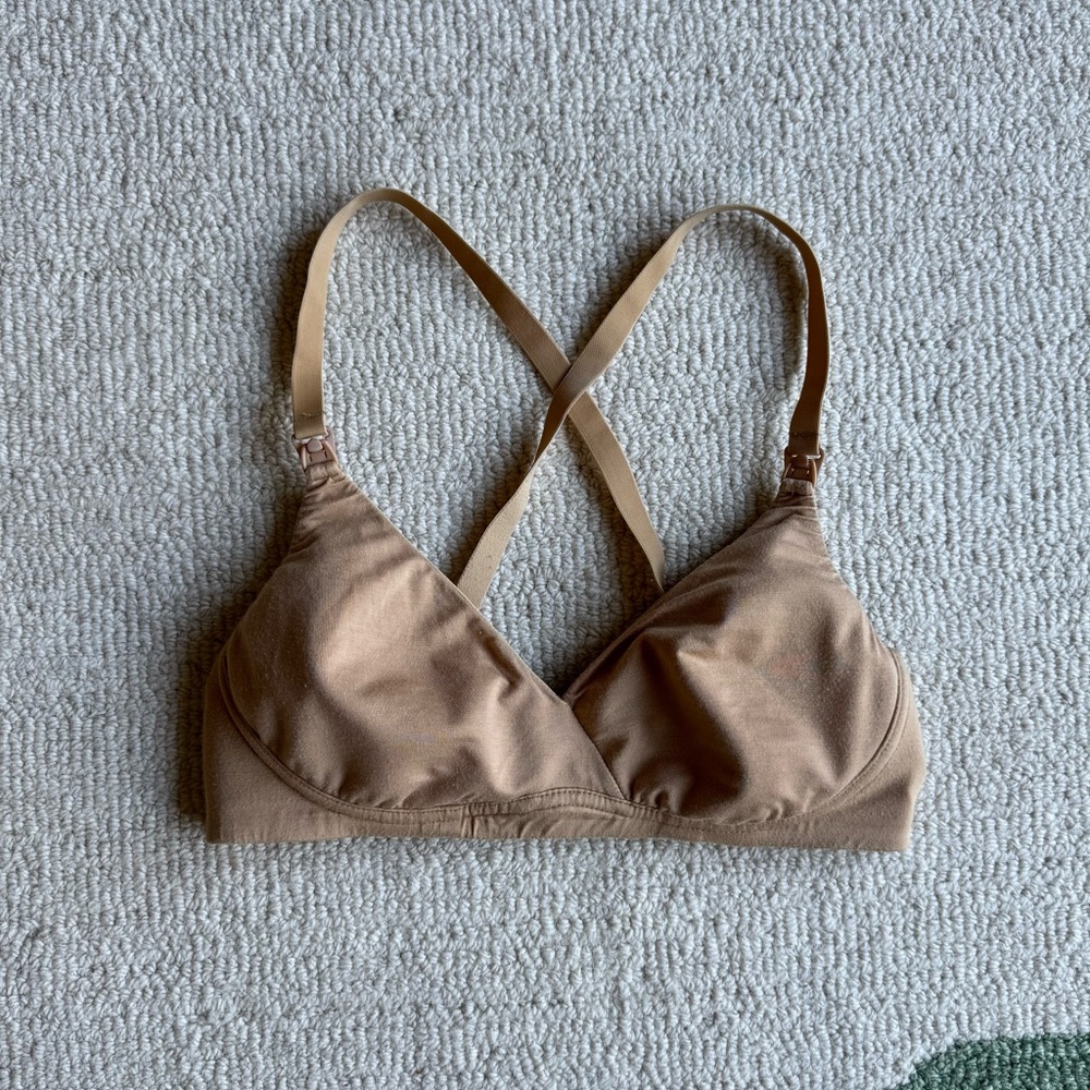 Cosabella Tan Cross-Back Nursing Bra Maternity M Medium Racer Back